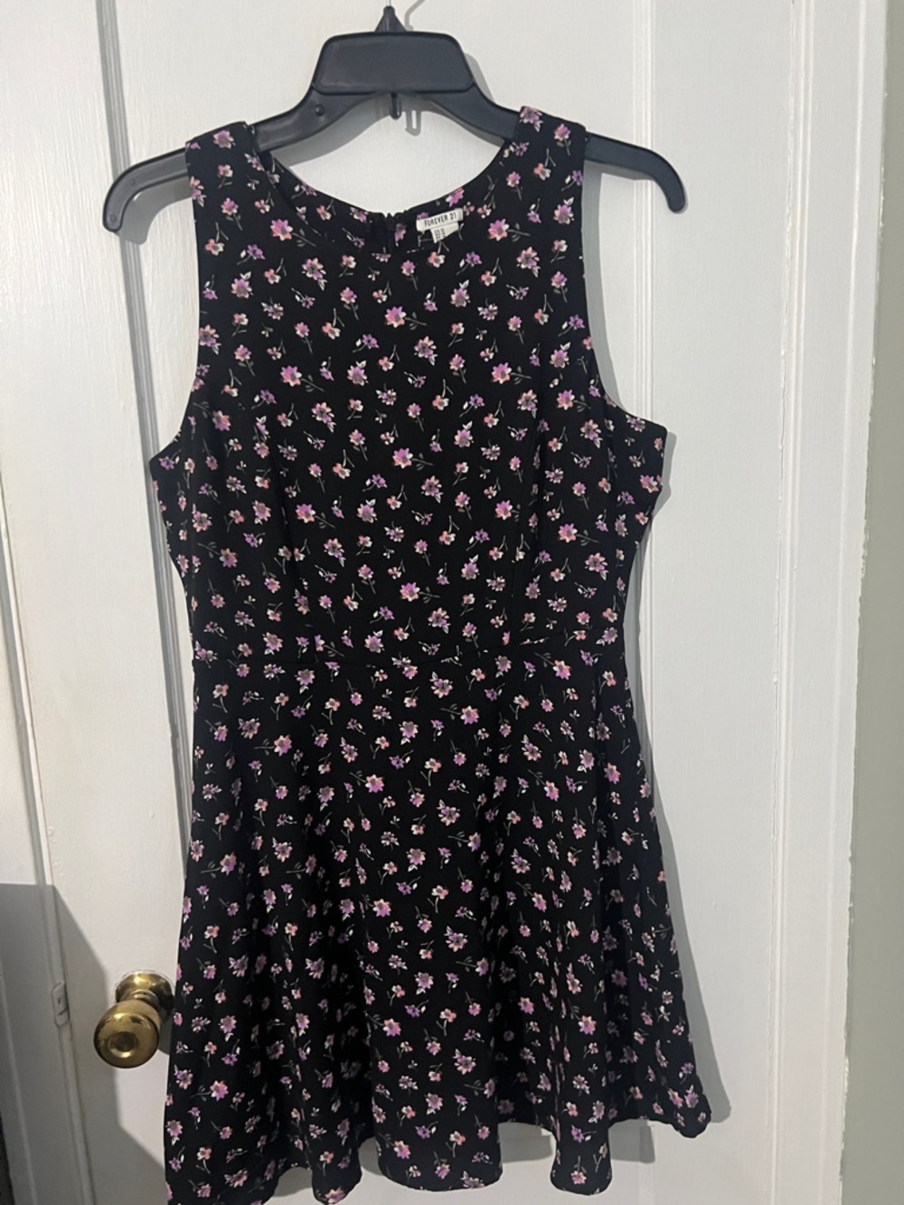 Forever 21 Black Dress with Pink Floral Print